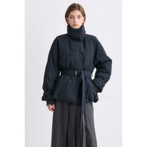 울트라웜 구스다운 한국 스타일 스탠드 칼라 벨트 자켓 통근용 다용도 두꺼운 다운 코트 아우터웨어 V넥 긴팔