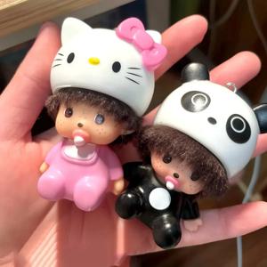 헬로키티 몽치치 키체인 펜던트 인형 데스크탑 백팩 펜던트 인형 장식품 창의적인 여성 소녀 선물용