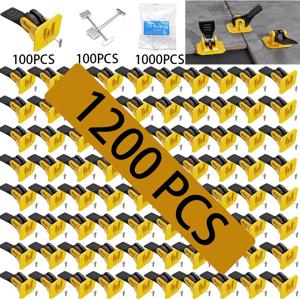 1200PCS 바닥 벽 타일 스페이서 타일 레벨링 시스템 레벨러 핸드 건설 도구 부품 세트에 대 한 타일 레벨링 시스템