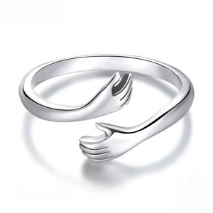 925 스털링 실버 손을 감싸는 반지, 심플한 디자인, 여성용 반지, 우아한 실버 주얼리