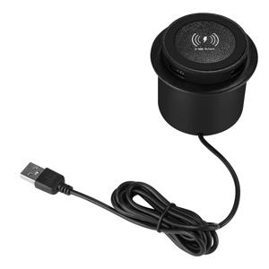데스크탑 내장형 고속 무선 충전기, 스마트폰용 범용 USB 포트, 10W