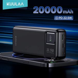 KUULAA 20000mAh 보조베터리 휴대용 외장 배터리 22.5W iPhone 용 고속 충전 휴대용 충전기 Xiaomi redmi poco Powerbank
