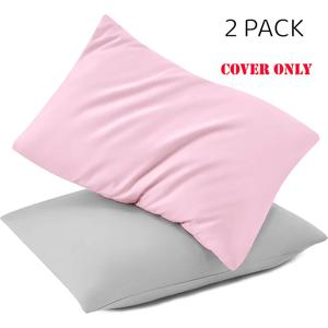 봉투 마감을 가진 2PCS 마이크로 화이버 유아 베개 커버 울트라 소프트 여행 베개 커버 소년과 소녀를위한 어린이 베개 커버