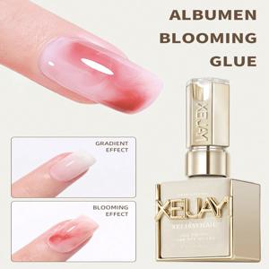 15ml 알부민 블루밍 글루 밀키 화이트 네일 아트 플라워링 젤 그라데이션 플라워링 효과 네일 폴리쉬 소크드 스머지드 네일글루UV젤