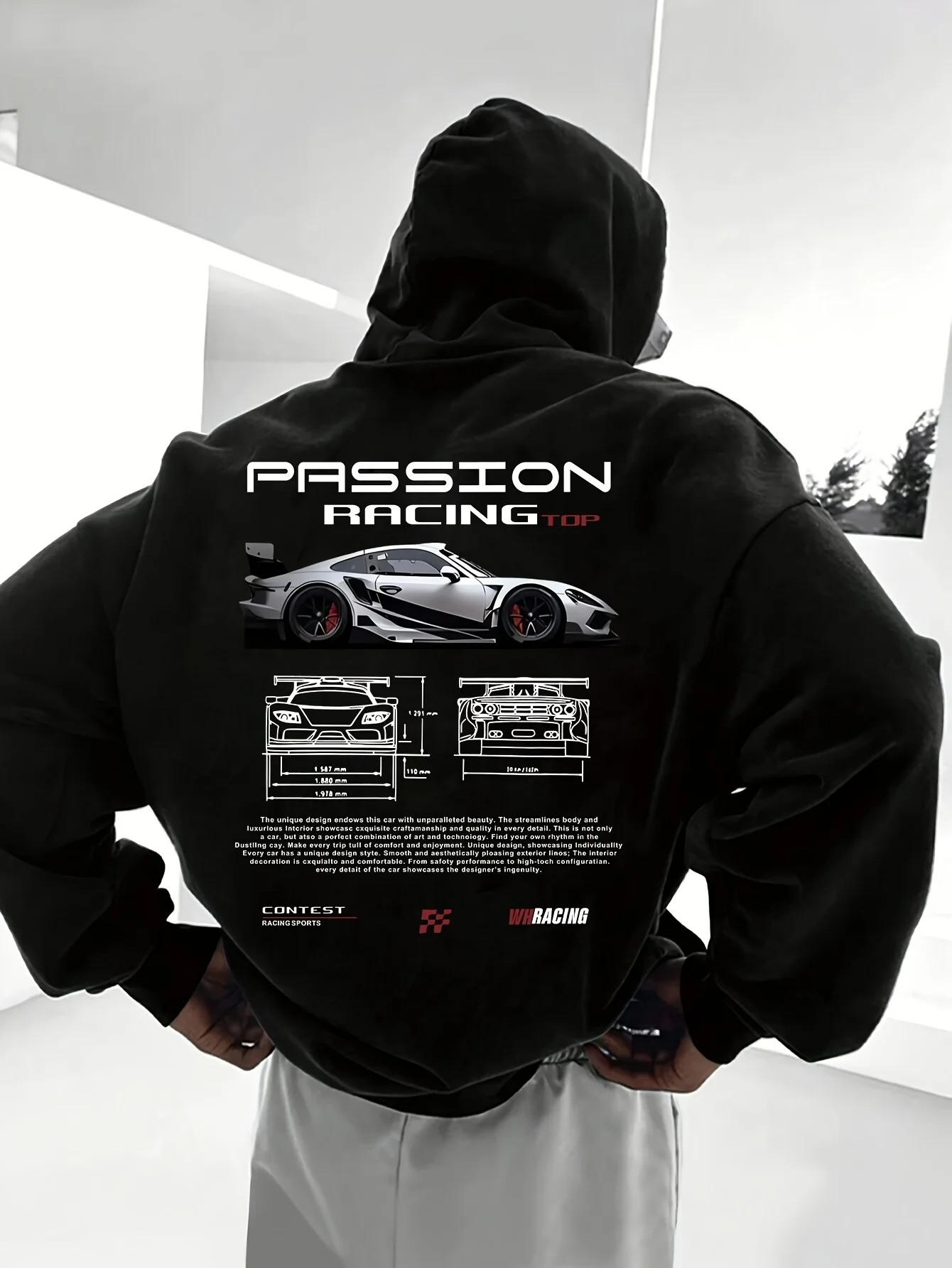 남성 캐주얼 후드티 알파벳 프린트 루즈핏 - 테무 바레인 스트리트웨어 22ss 남성 의류 후드티 원피스 하이큐