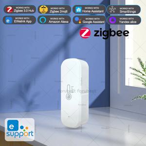 ZigBee 온도 및 습도 센서 스마트 홈 습도계 온도계는 EWeLink 앱과 함께 작동 Alexa Google Yandex Alice Z2MQTT
