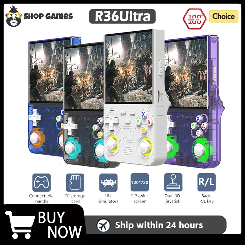 R36 ULTRA 휴대용 게임 콘솔 리눅스 오픈 소스 시스템 HD4인치 고화질 IPS 스크린 레트로 게임 비디오 플레이어