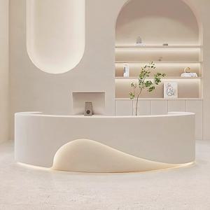 뷰티 럭셔리 리셉션 데스크 현대적인 선반 독특한 환영 긴 책상 주최자 디자인 간단한 Escritorio 유행 가구