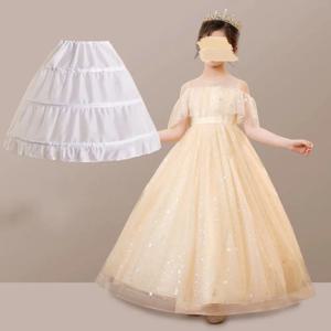 패션 화이트 레이스 어린이 스커트 페티코트 3후프 조절 가능한 프린세스 스커트 튜튜 스커트 스틸 링 크리놀린 스커트 어린이 소녀용