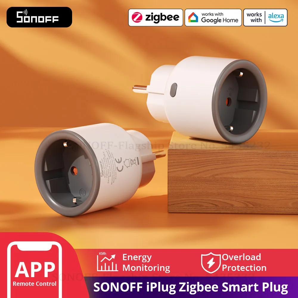 1-4개 SONOFF S60ZB EU iPlug 지그비 스마트 플러그 에너지 모니터링 무선 소켓 타이머 스마트 스위치 구글 홈 알렉사와 호환
