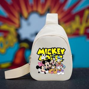 미키 & 미니 조절 가능한 크로스바디 백 - 가벼운 나일론 여행용 허리 가방, 일상 사용 및 여행용 파우치, 지퍼 클로저 포함