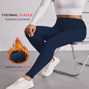 여성용 기모 안감 하이웨이스트 레깅스 운동용 겨울용 따뜻한 두꺼운 타이츠 부드러운 요가 바지