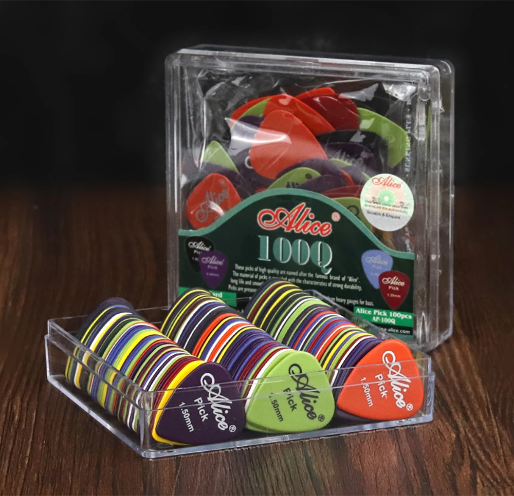 50개 기타 피크 두께 0.58/0.71/0.81/0.96/1.2/1.5mm ABS 프리미엄 어쿠스틱 일렉트릭 기타 베이스 우쿨렐레 플렉트럼