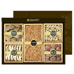 자연식탁 국내산 참나무 건 표고버섯 선물세트[장생3호] (흑화고/영지버섯칩/동고/표고칩/절편)