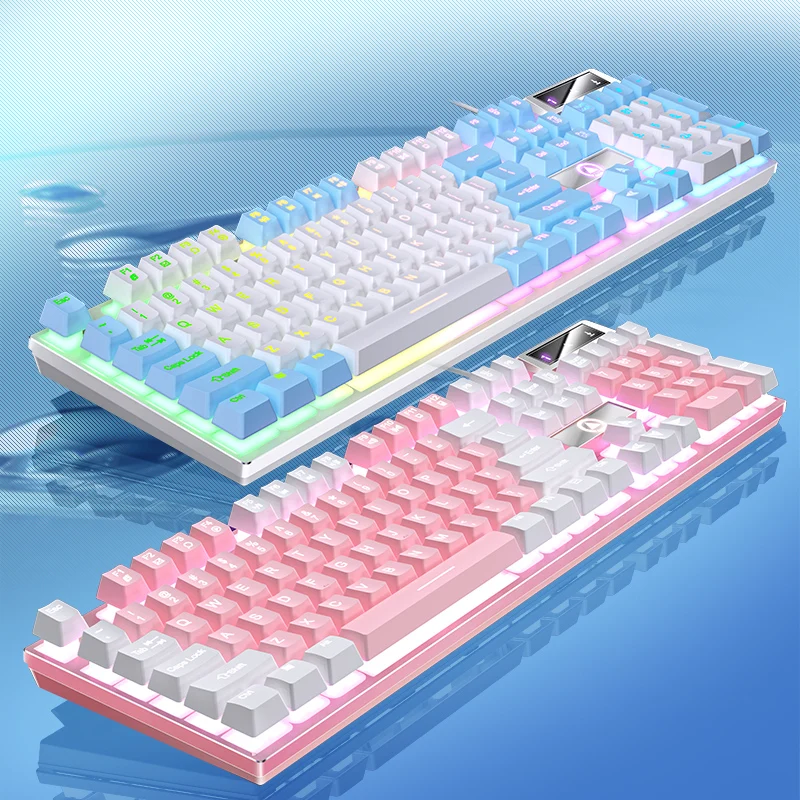 YINDIAO 키보드 게임 유선 노트북 데스크탑 PC 컴퓨터 사무용 액세서리 숫자 패드가있는 로우 프로파일 게이머 키보드