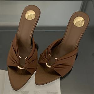 Eilyken 여름 여성 슬리퍼 패션 오픈 발가락 얇은 하이힐 신발 스트리트 스타일 스트리퍼 파티 슬라이드 Zapatos De Mujer