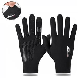 1쌍의 모든 손가락 얇은 장갑 통기성 및 충격 방지 터치 스크린 장갑 봄 및 여름 산악 도로 사이클링 장갑