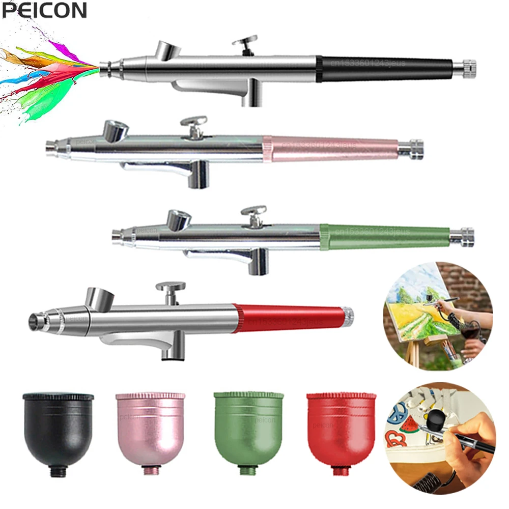 미니 에어브러시 스프레이 건, 모델 케이크 페인팅용, 0.3mm 노즐, 휴대용 에어브러시 스프레이 건, 세척 키트 포함