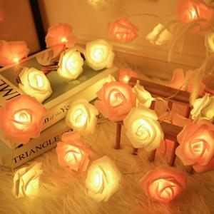5V USB 배터리 장미꽃 LED 스트링 라이트 레드 핑크 웜 블루 RGB 웨딩 크리스마스 파티 장식 1.5M 3M 6M 10M 요정 조명