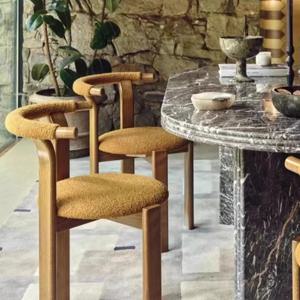 미드 센추리 카페 의자 빈티지 패브릭 등받이 트렌디 메이크업 보헤미안 카페 의자 왁스우드 가구 세디 카페 ZY40KFY