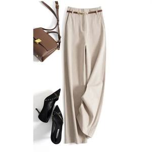 CGC 한국어 패션 하이 웨스트 루즈 와이드 레그 팬츠 여성 모직 바지 심플 솔리드 스트레이트 헐렁한 바지 캐주얼 조깅 바지