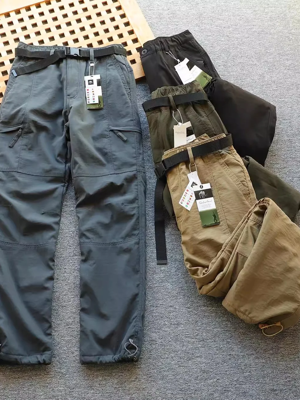 남성용 아웃도어 소프트쉘 팬츠 가을 겨울 방풍 방수 두꺼운 플리스 안감 스트레이트 레그 하이킹 등산 바지