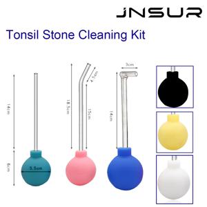 구강 치석 제거 키트 편도 결석 청소 키트 15 °   90 °   곡선형 유리관 수동 흡입 볼 편도선 클리너는 돌을 제거합니다