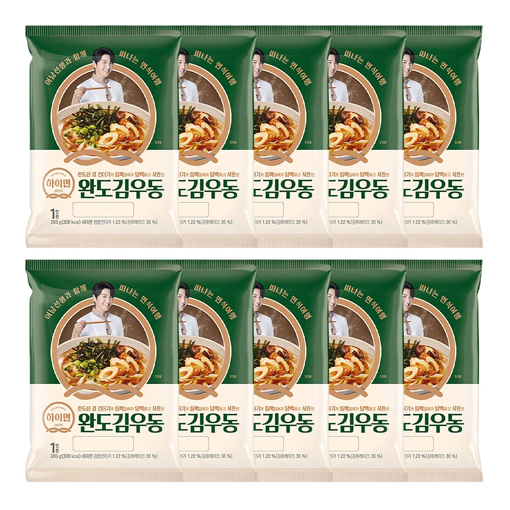 삼립 하이면 완도김우동 205g 10개
