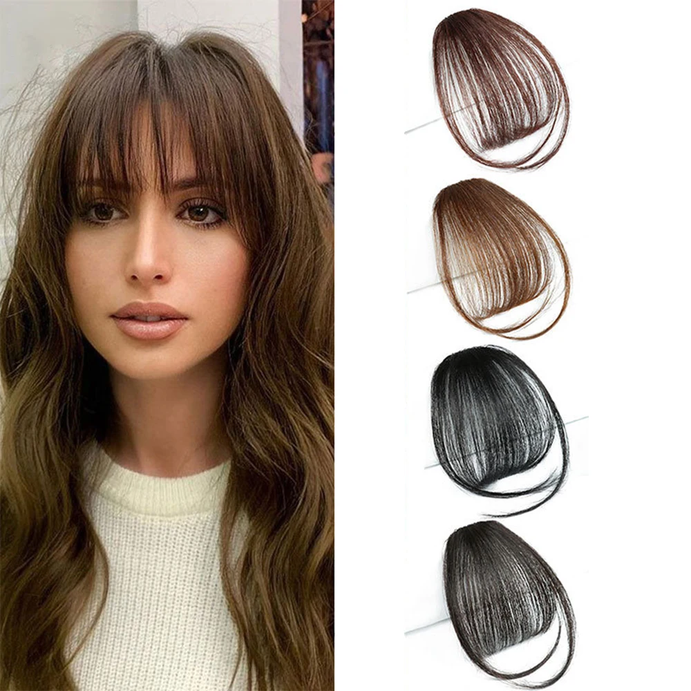 에어 앞머리 가발 여름 가볍고 얇은 가짜 앞머리 자연 이마 보이지 않는 흔적 없는 앞머리 가발 조각
