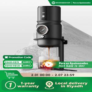 STARSEEKER Super58 휴대용 전기 에스프레소 머신 여행용 커피 메이커 캠핑카 커피 메이커 USB-C 브래킷 탬퍼