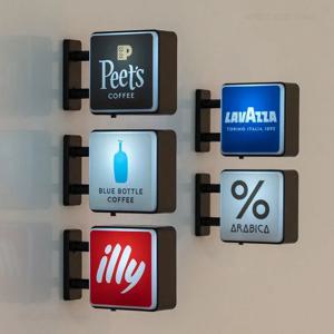 월드 클래식 커피 브랜드 라이트 사인 냉장고 자석 커피 머신 장식 라바사 커피 일리 커피 피트스 커피