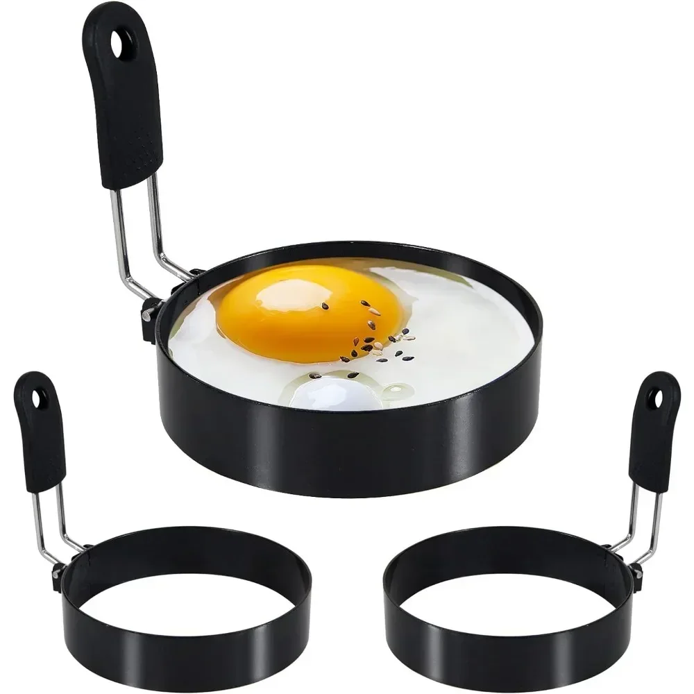 Anti-scald 계란 튀김 반지 전문 스테인레스 스틸 Nonstick 라운드 팬케이크 금형 요리 계란 금형 아침 샌드위치 도구