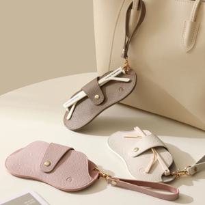 부드러운 열매 패턴 PU 가죽 안경 가방 레트로 선글라스 케이스 휴대용 근시 프레임 케이스 간단한 안경 안경 보관