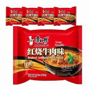 [공식수입인증정품] 캉스푸 홍소우육향 중국식품 봉지라면 106g, 5개