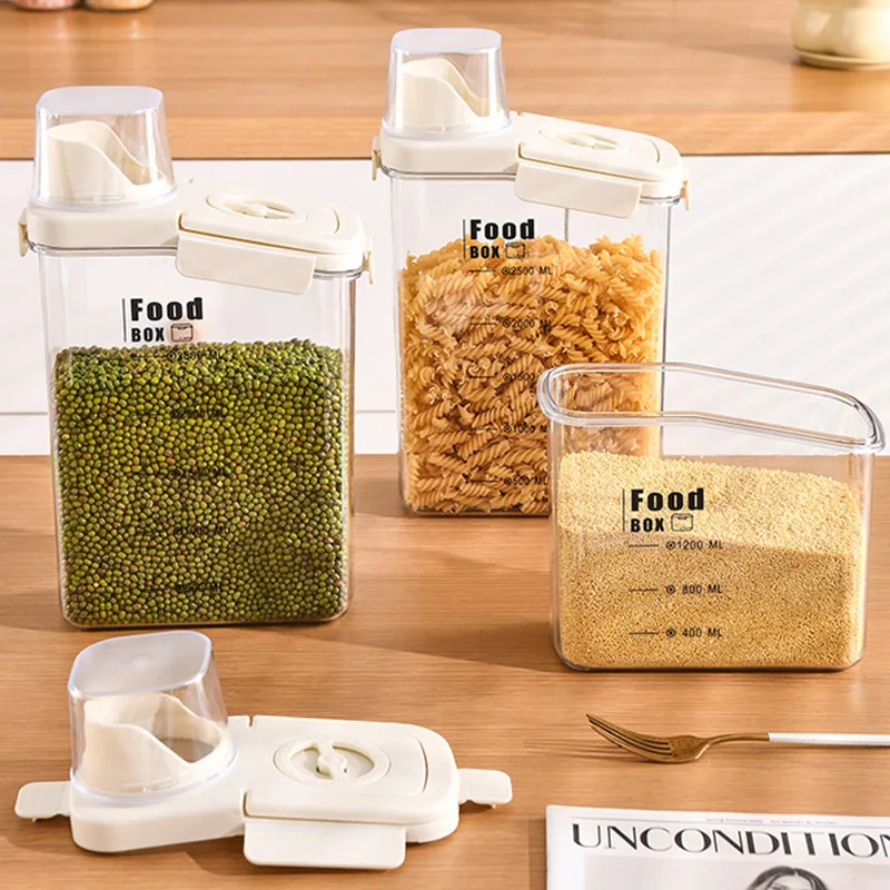 곡물용 투명 보관 용기, 쌀통, 차, 건조 과일 보관함, 주방 곡물통, 보관 용기, 밀봉 용기