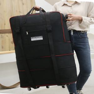 58 에어 트래블 백 대용량 옥스포드 천 이동 가방, 범용 휠이 있는 여행 및 이사용 수납 가방