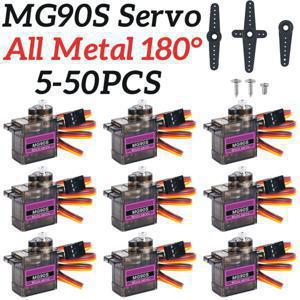 MG90S 서보 9g 5/10/20/50 Pcs 모든 메탈 기어 9g SG90 헬리콥터 비행기 보트 자동차 MG90 9G Trex 450 RC 로봇 용 업그레이드 버전