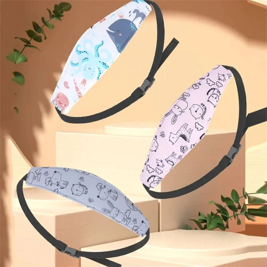 아기 카시트 머리 받침대 어린이 고정 벨트 조절 가능 남아 여아 수면 포지셔너 아기 안전 베개 유아 머리 보호대