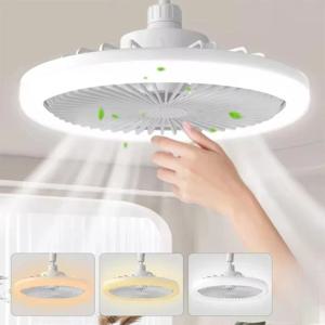 회전식 3in1 천장 선풍기 조명 E27 30W LED 베이스 스마트 리모컨 침실 팬 램프 스터디룸 주방 홈데코레이션