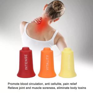 1/3개입 실리콘 진공 강력 흡입 마사지 기구 지방 제거 도구 근육 근막 바디 릴렉스 통증 완화 컵핑