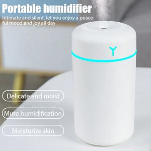 가정용 휴대용 가습기 아로마 오일 가습기, USB 쿨 미스트 스프레이, 다채로운 소프트 야간 조명 청정기 포함, 420ml