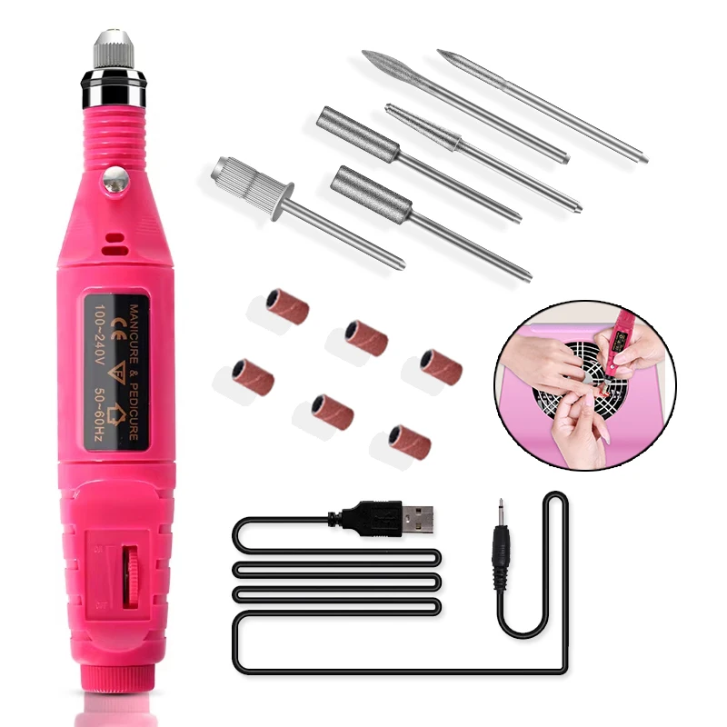 전기 네일 샌더 전문가용 네일 드릴 기계 연마 장비 밀링 커터 네일 샌더 파일 매니큐어 살롱 도구