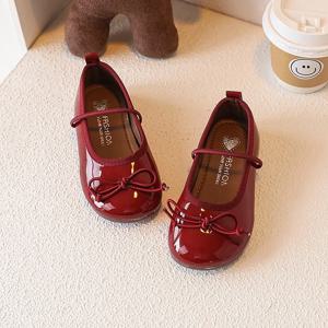 소녀 로퍼 신발 라운드 발가락 다목적 어린이 가죽 신발 봄 가을 Bowknot 공주 발레 패션을위한 새로운 어린이 플랫