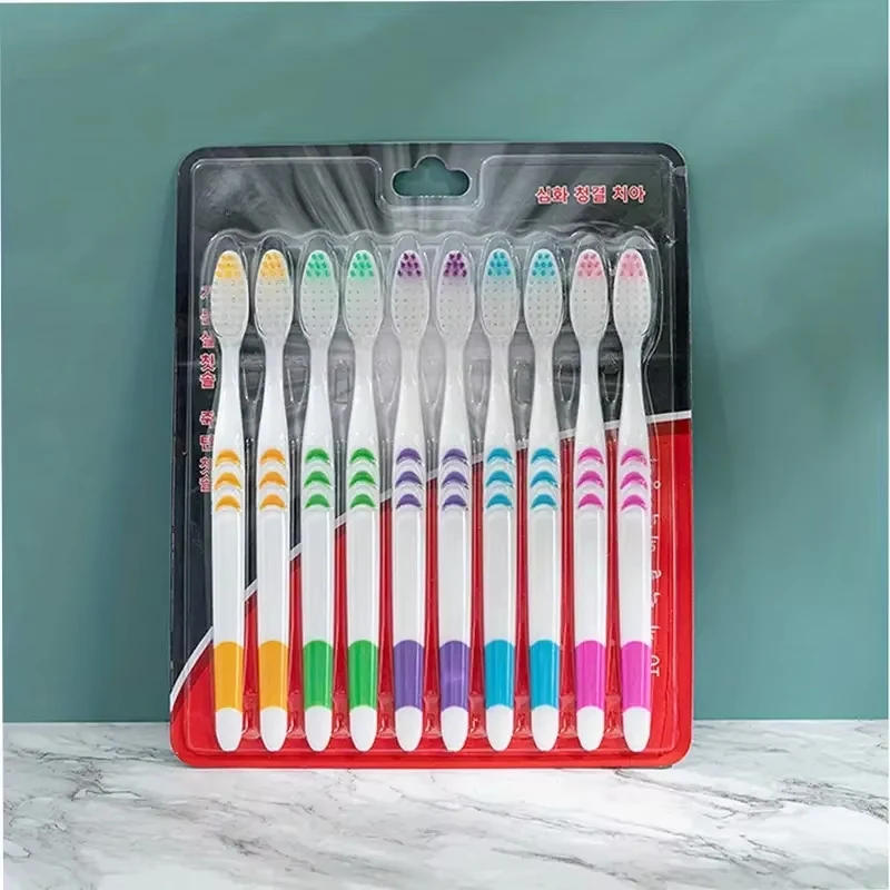 10pcs 더블 울트라 소프트 칫솔, 대나무 숯 NanoToothbrushes, 치과 개인 치아 브러쉬 지원 성인 칫솔