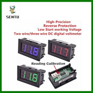 0.56 인치 DC LED 디지털 전압계 0-100V 전압 3 전선 디지털 전류계 전압계 오토바이 자동차에 대 한 볼트 패널 테스터 미터