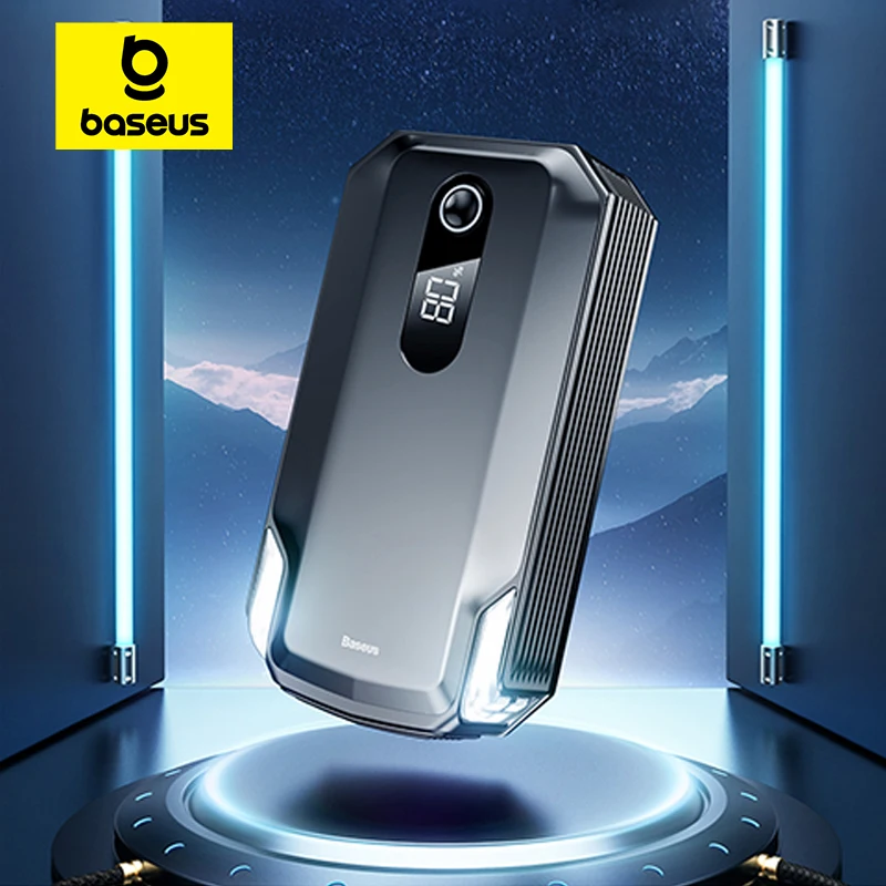 Baseus 자동차 점프 스타터, 자동차 배터리 충전기용 보조배터리 부스터, 가솔린 디젤, 12V, 자동차 시동 장치, 2000A, 20000mAh