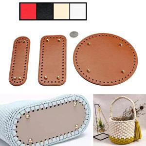 니트 가방 가죽 가방 액세서리에 대한 높은 Qualtiy 타원형 둥근 바닥 구멍이있는 수제 바닥 Diy 크로 셰 뜨개질 가방 바닥