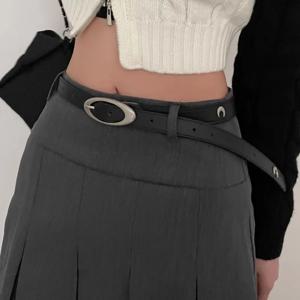 빈티지 벨트 문 스타 펑크 초승달 장식 커플 Y2k 버클 금속 고딕 남성 여성 Pu 가죽 허리띠 청바지 바지 벨트