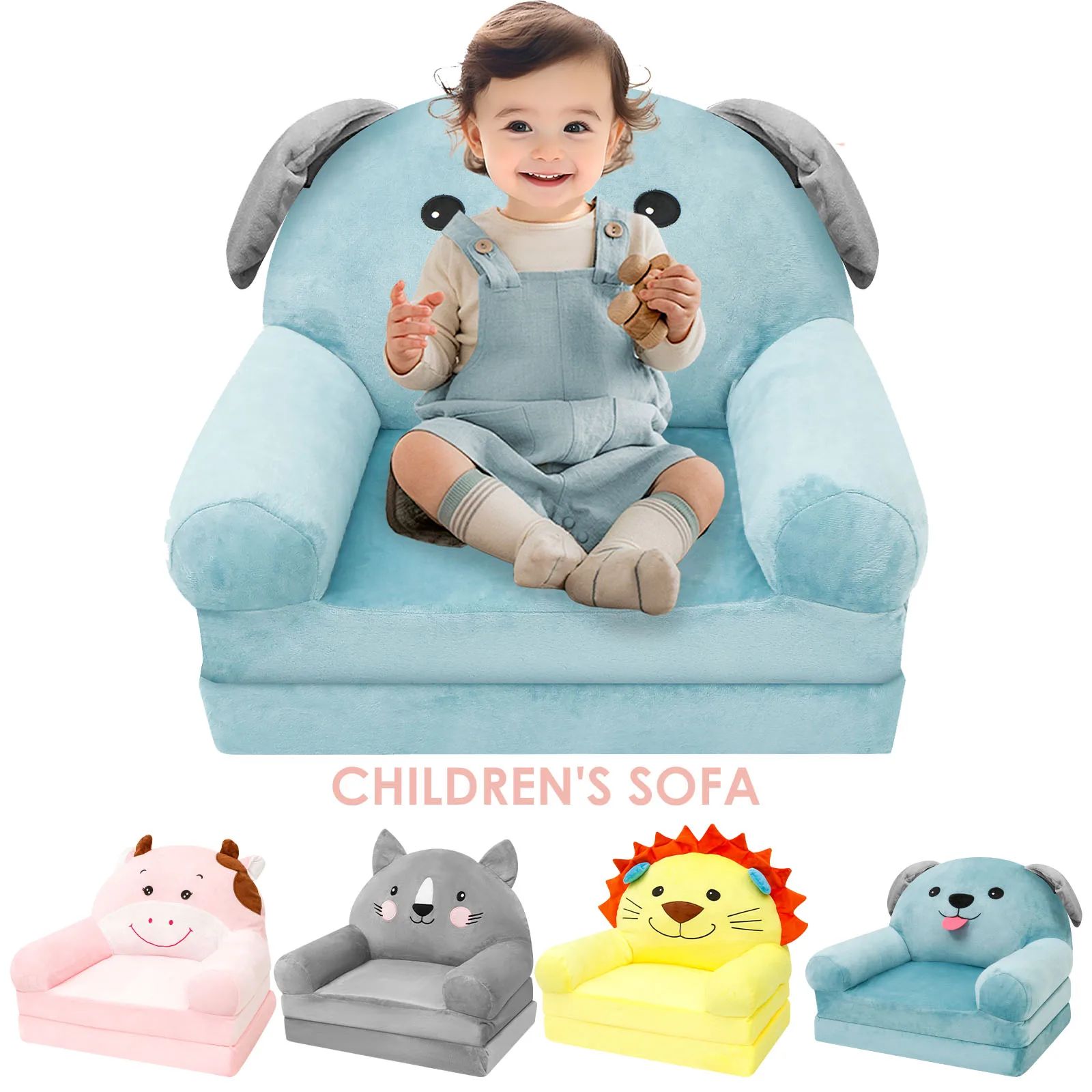 접이식 어린이 소파 유아용 의자 폼 충전 유아용 침대 겸용 소파 독서용 안락의자, 독서 및 휴식용, 아기방 및 침실용