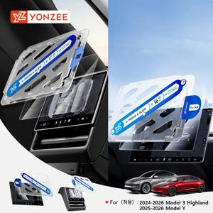 YZ 테슬라 모델 Y 주니퍼 2025-2026 모델 3 하이랜드 2024-2026 15.4인치 및 16인치 내비게이션용 매트 강화 유리 스크린 프로텍터 및 8인치 후면 스크린 매트 HD 센터 컨트롤 터치 스크린 프로텍터